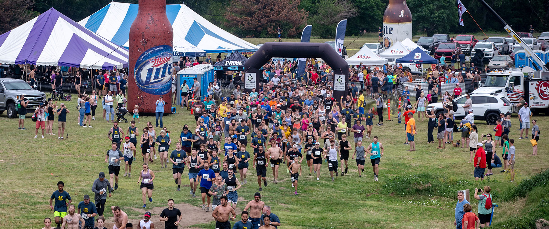 Crowd of Runners Starting Race